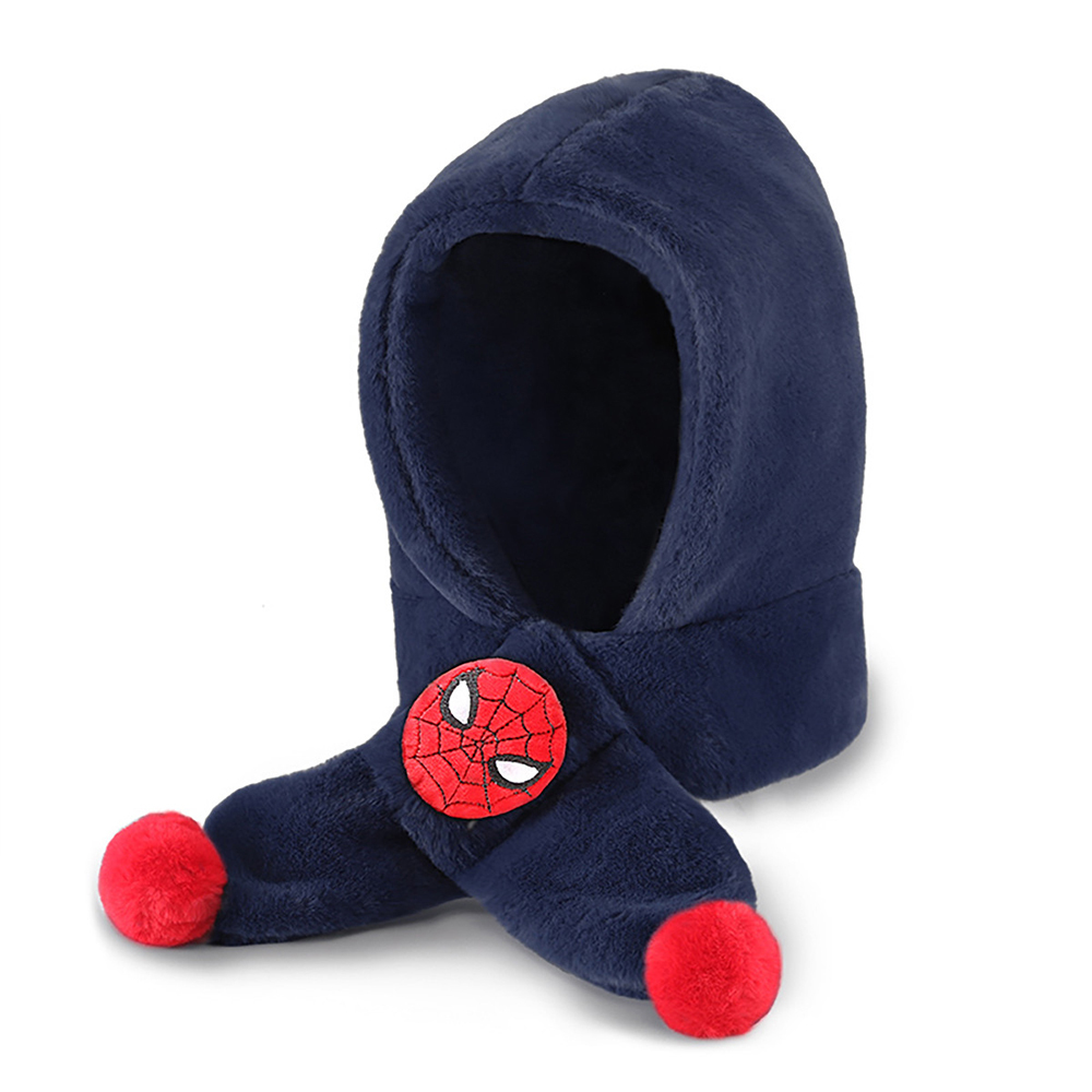 【虎兒寶】迪士尼系列 兒童絨毛保暖圍巾帽/圍脖帽 - 蜘蛛人  ( HM1037 )