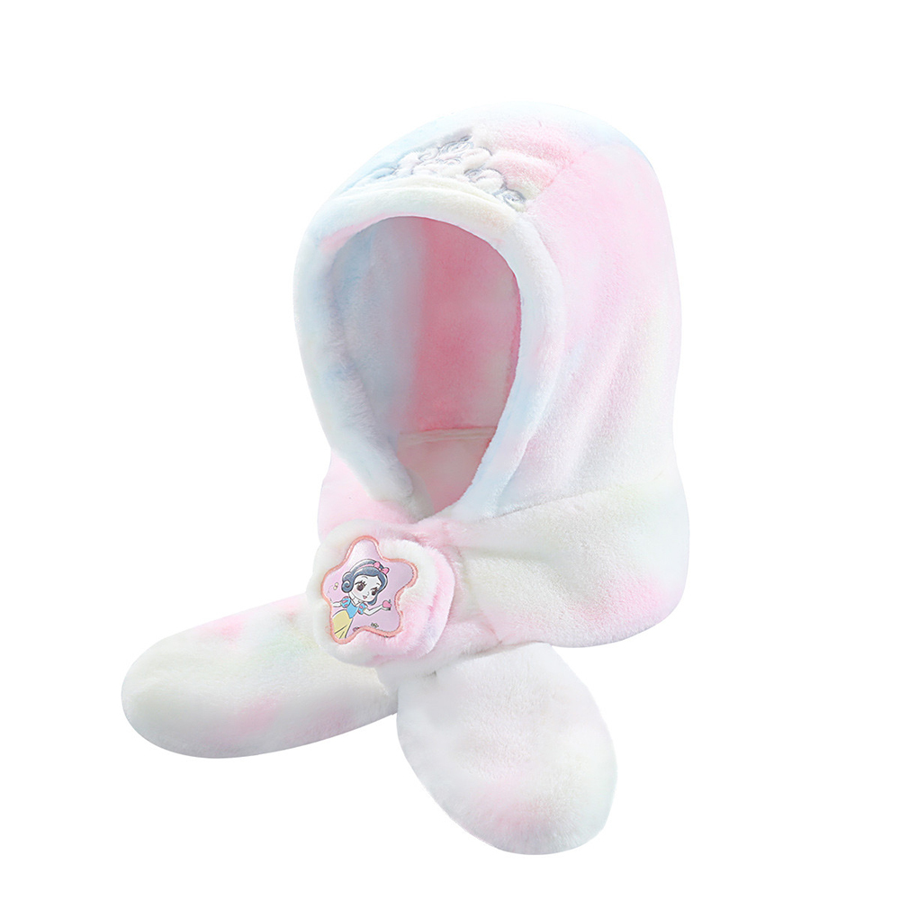 【虎兒寶】迪士尼系列 兒童絨毛保暖圍巾帽/圍脖帽 - 白雪公主 粉彩  ( DSP77308 )