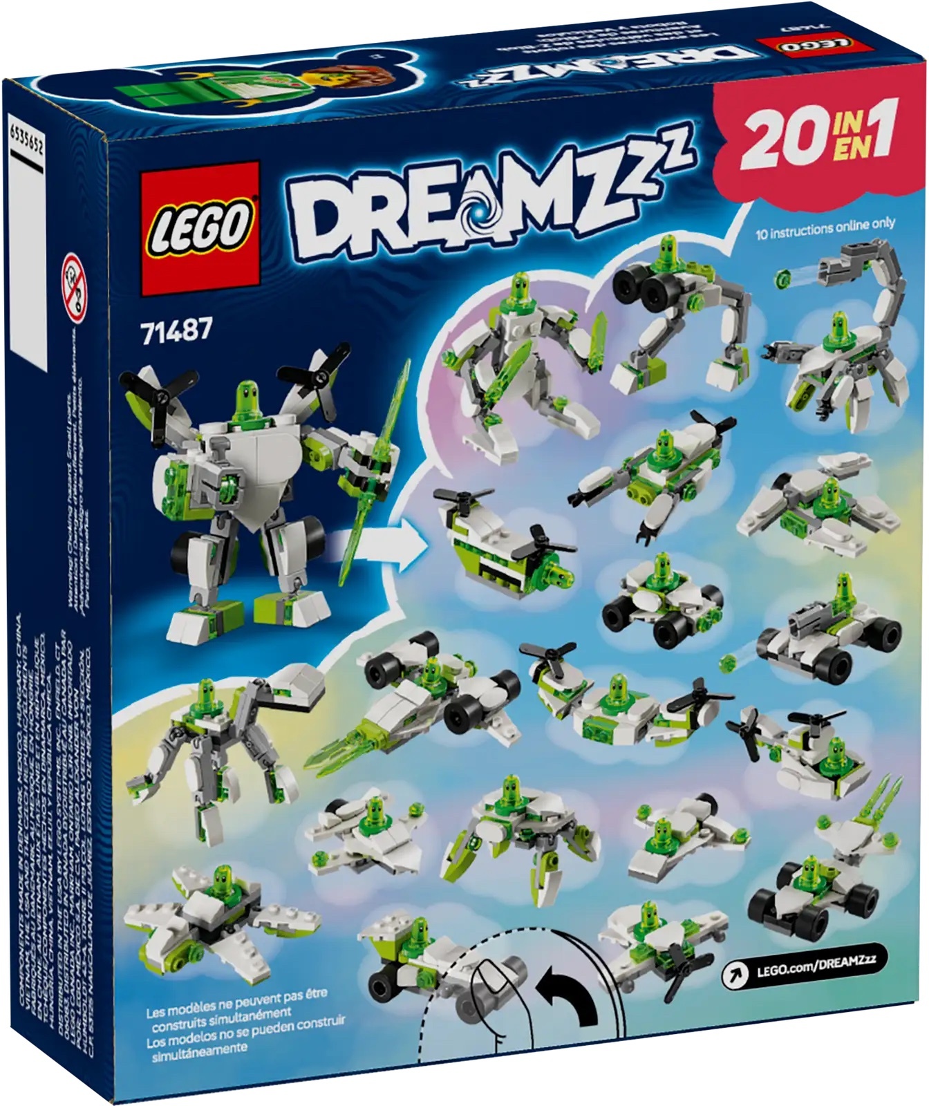 [飛米樂高積木專賣店] LEGO 71487 夢工廠系列 綠魔球的機器人和交通工具大冒險