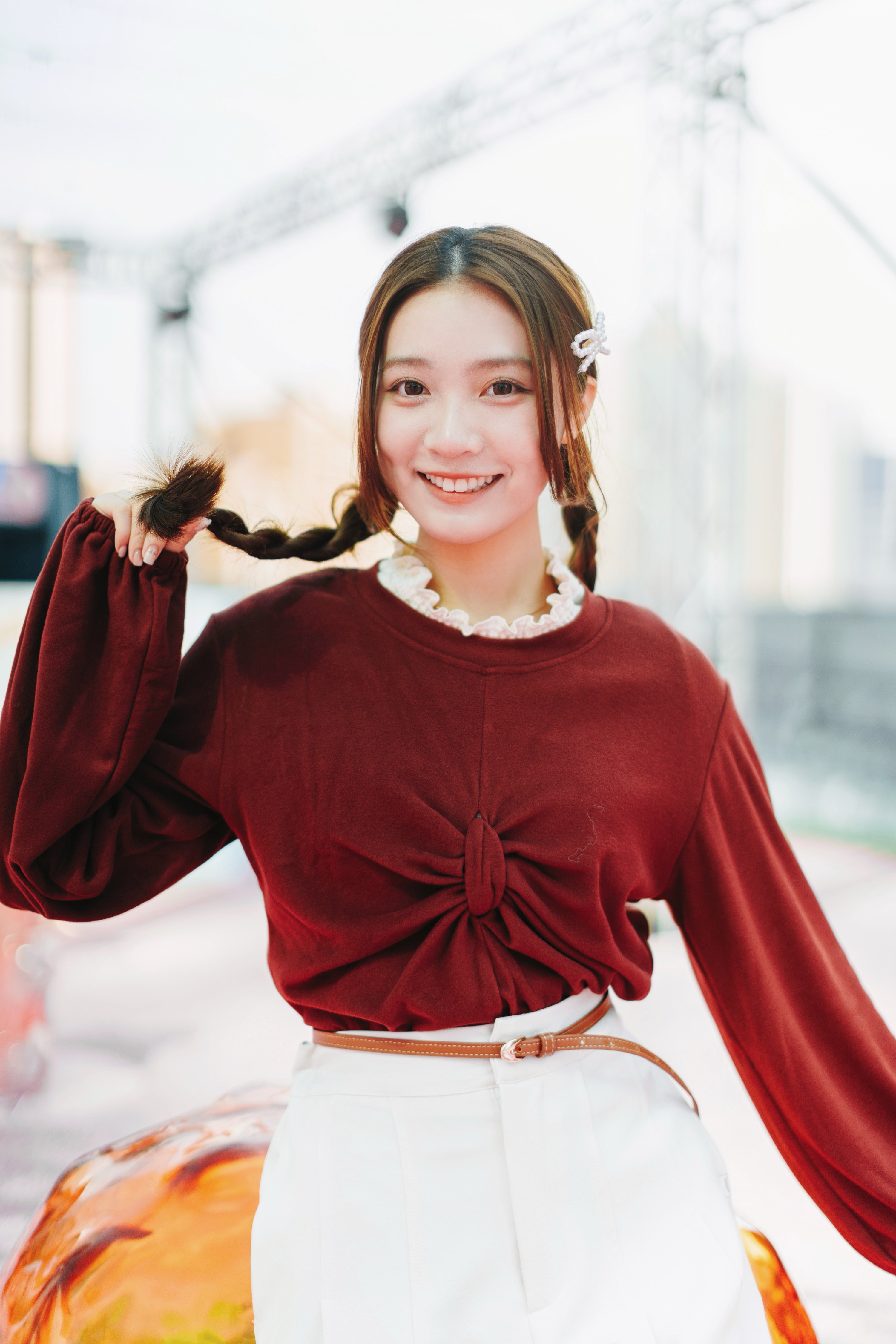 三色 / 柔軟大蝴蝶結長袖上衣 / Soft Ribbon Knitted Long Sleeve Top