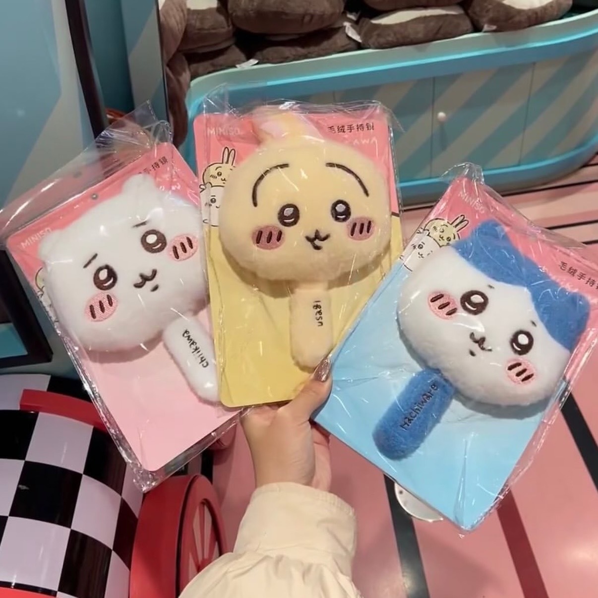 CHIIKAWA吉伊卡哇 大頭 毛絨 化妝鏡