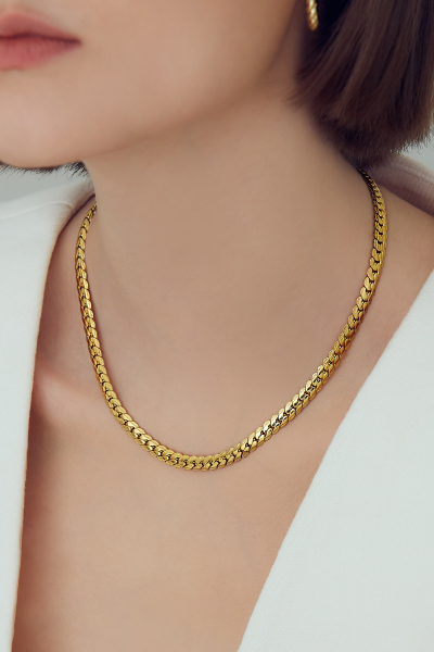 歐美簡約蛇紋鎖骨鍊