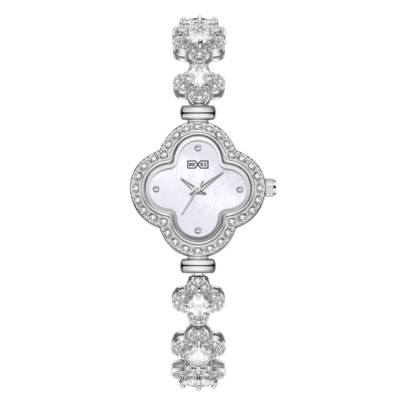 【BEXEI 貝克斯】四葉草系列 6118 優雅 氣質 淑女 名媛 珍珠母貝 晶鑽錶殼錶帶 石英 手錶 女錶