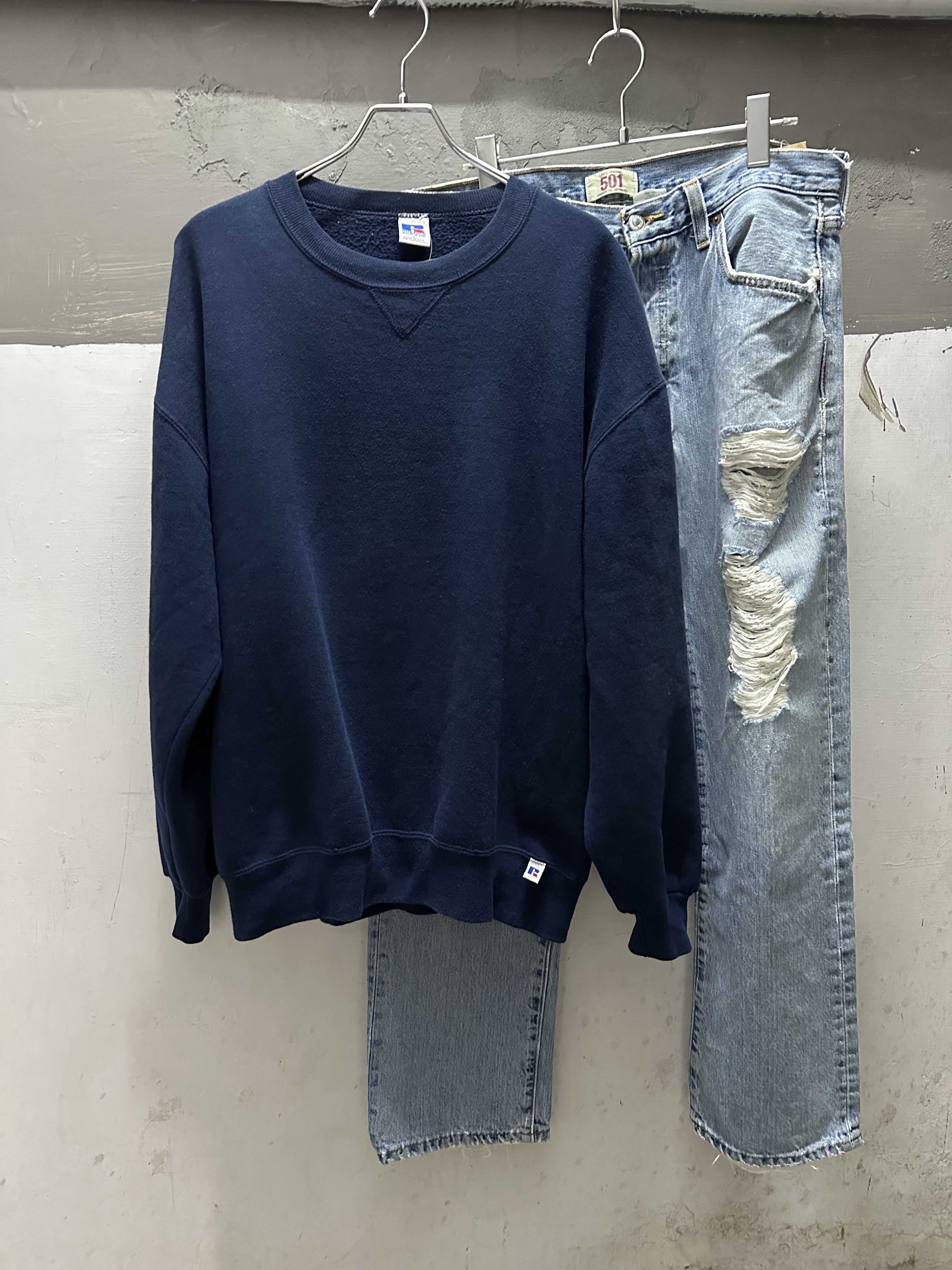 90s RUSSELL Sweat Shirt“V Gusset” Made in USA