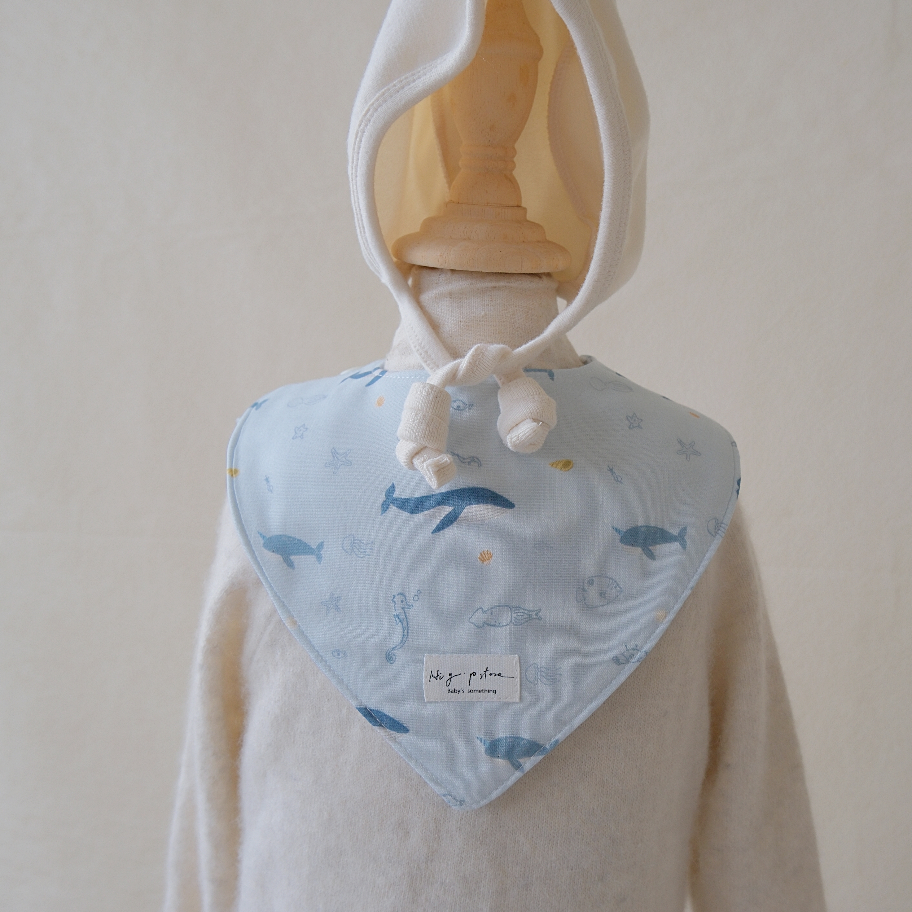 Hi Y.P store-手作圍兜-雙面三角兜-海洋之心