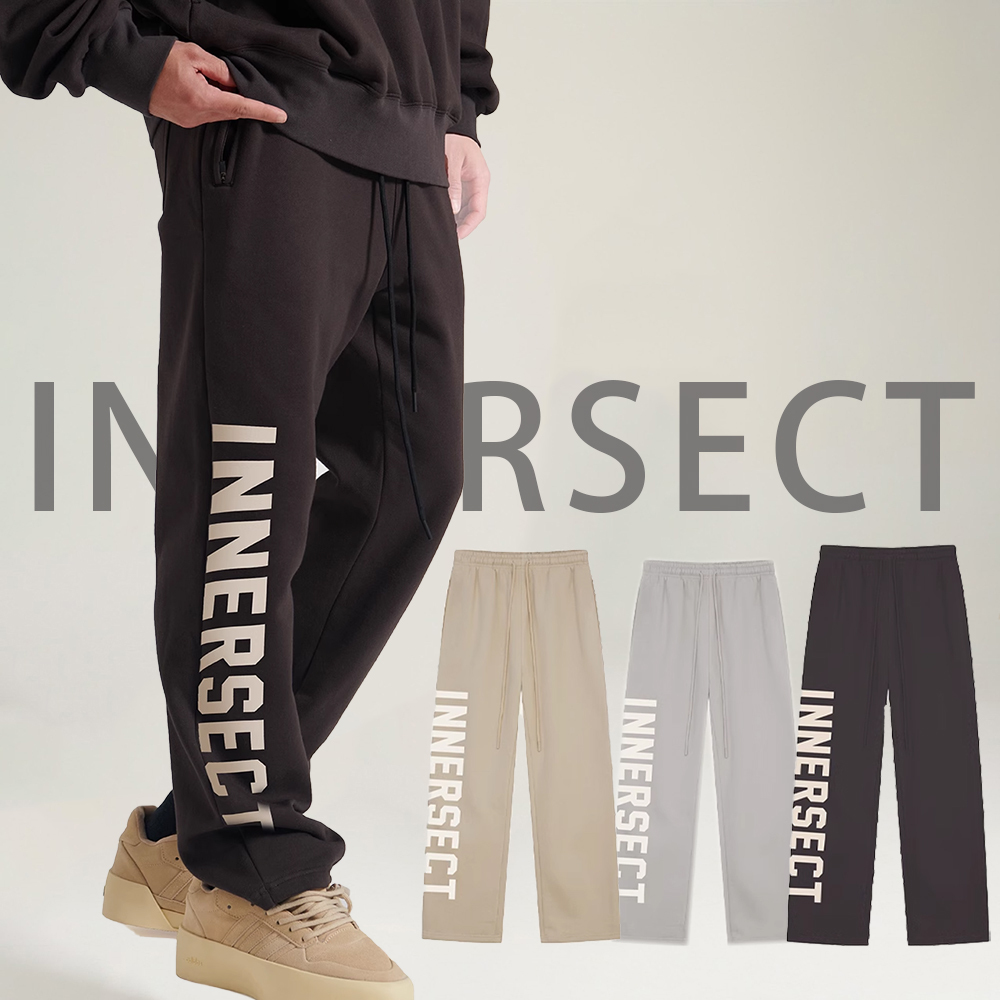 INNERSECT 三生萬物 FOG ESSENTIAL 24FW  大LOGO 印花 抽繩 直筒 棉褲 INN24FWBPT539*