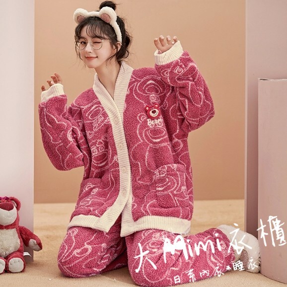 🔥暖呼呼系列-草莓熊法蘭絨睡衣