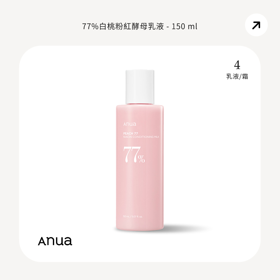 Anua 77% 白桃粉紅酵母乳液 150 mL