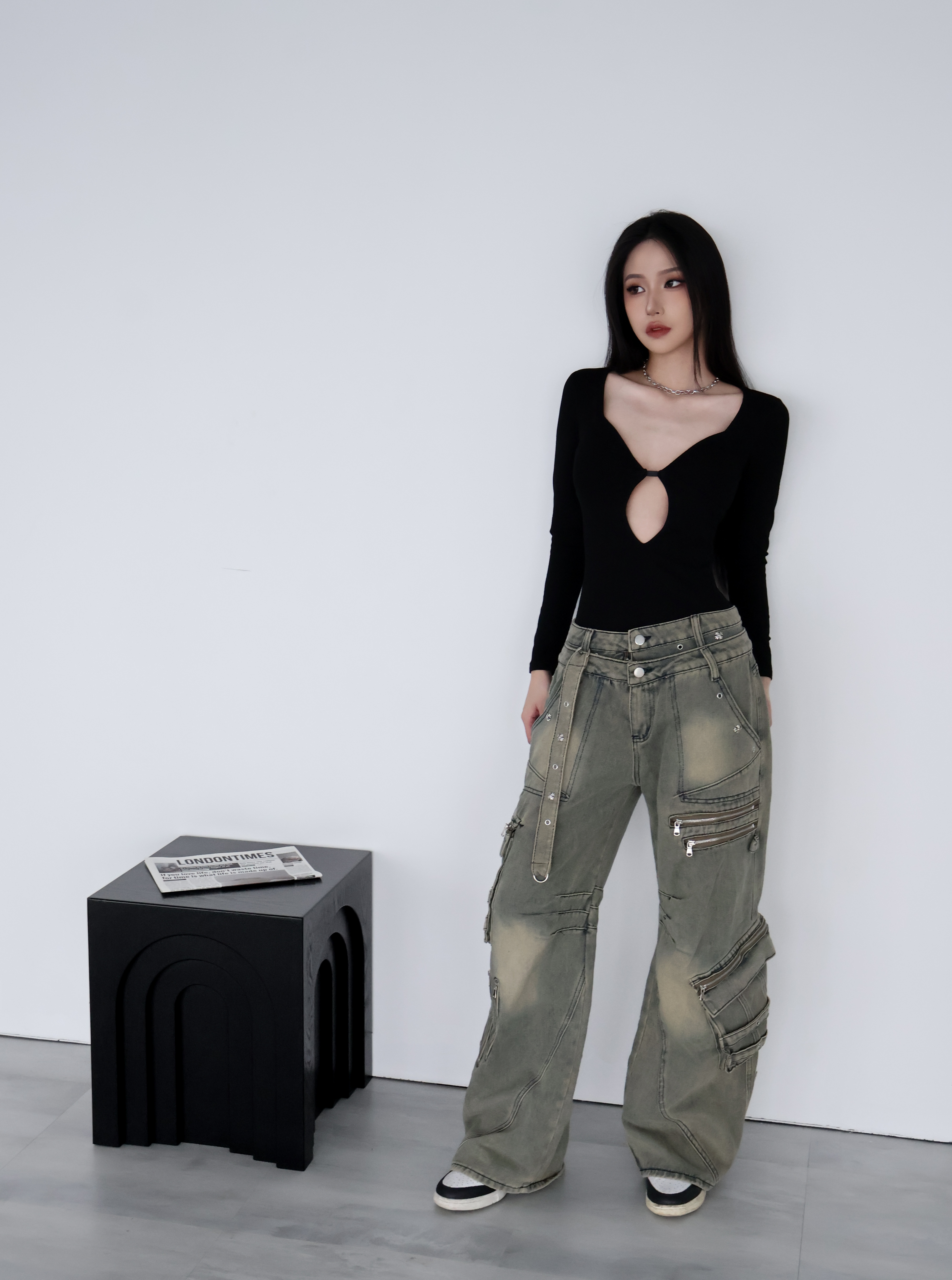 街頭復古工裝褲