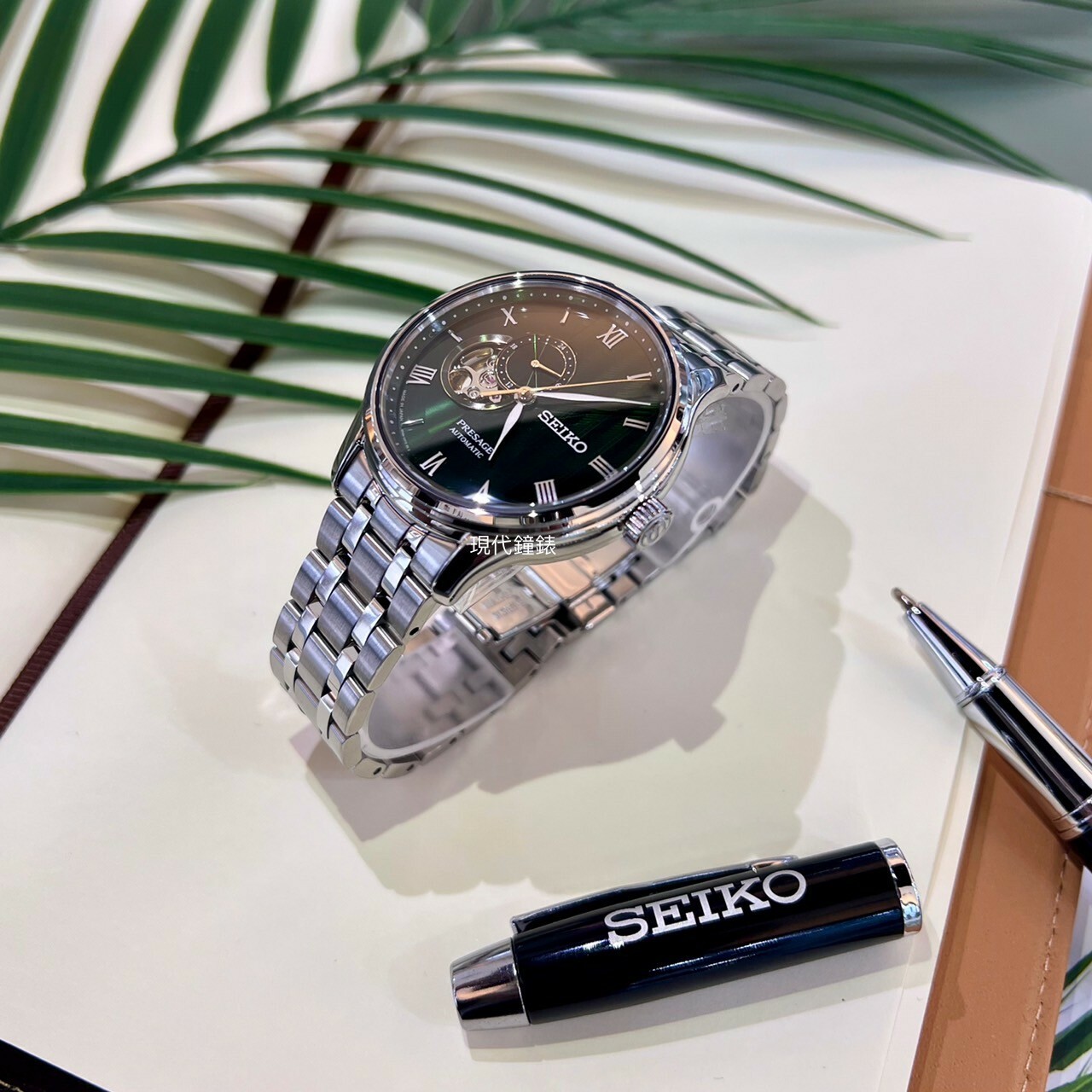 【SEIKO 精工】日式庭園蕨綠面4R39-00W0G 41.8mm 現代鐘錶