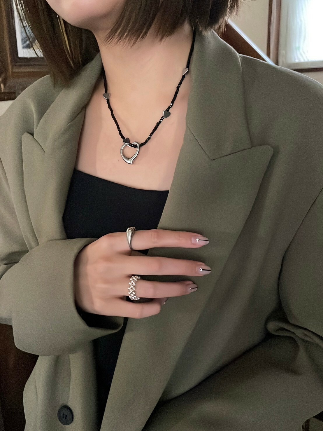 [Chouette Me.] Heart necklace #1 heart charm set