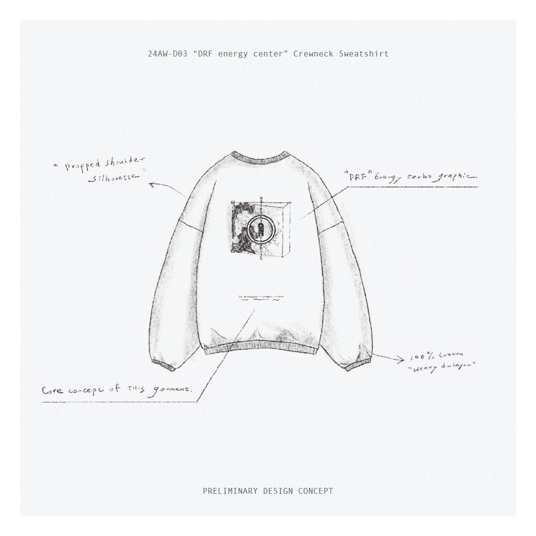 『 Pre-Sale 』DRiFTNESS｜ 24AW-D03 “DRF energy center” 圓領大學T