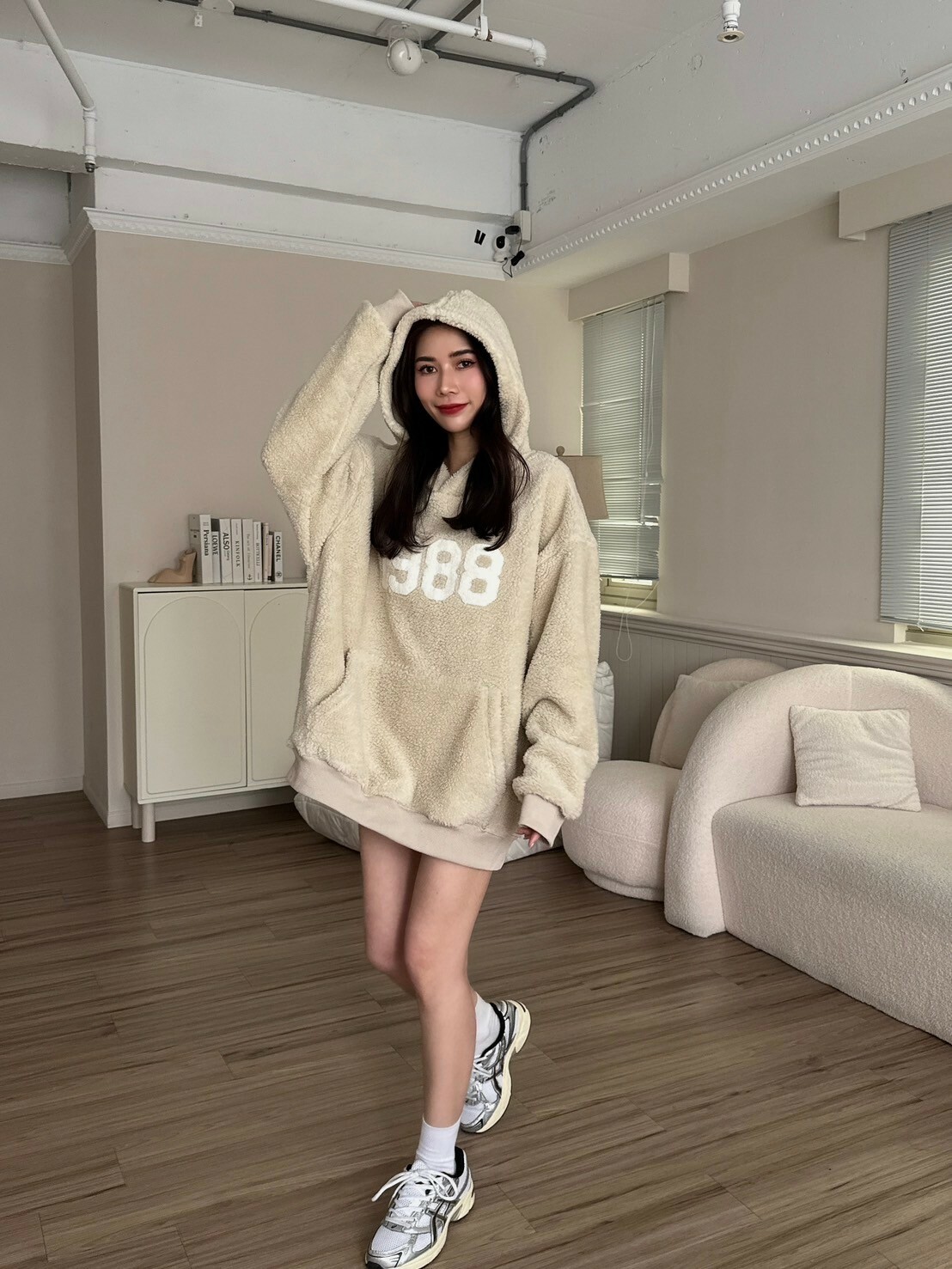 QQ毛保暖連帽上衣