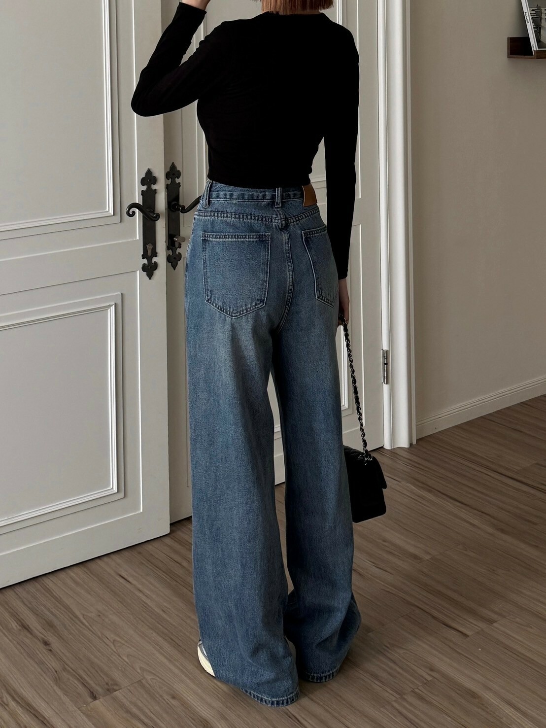 自留款百搭牛仔寬褲