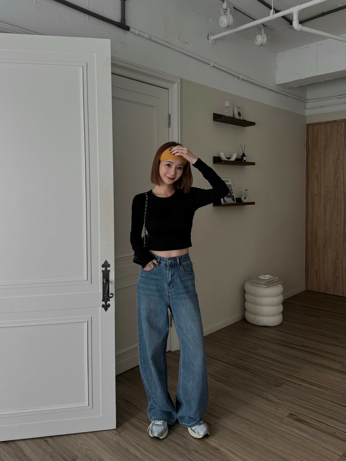 自留款百搭牛仔寬褲