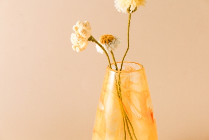 紅琉璃雲霧花器