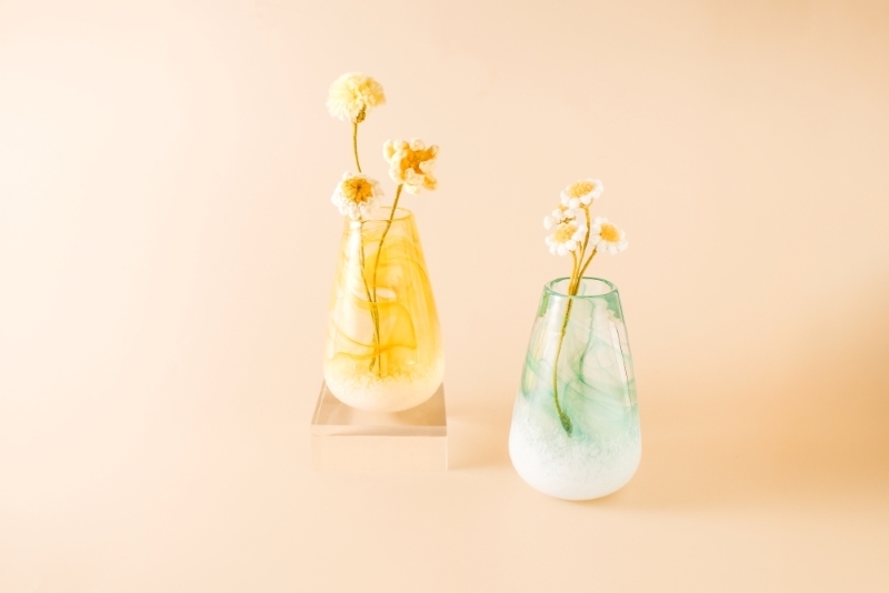 紅琉璃雲霧花器