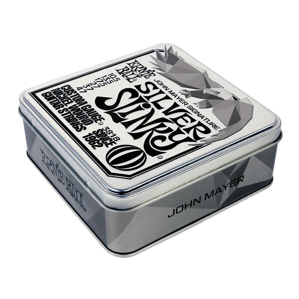 Ernie Ball Ernie Ball 3818 John Mayer Silver Slinky 簽名版電吉他套弦組 (三入鐵盒裝) 10.5-47 鎳纏繞 第 4 張圖片｜三峽吉他 / Bass