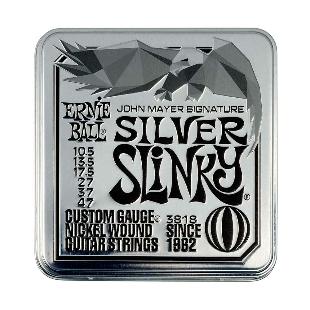 Ernie Ball Ernie Ball 3818 John Mayer Silver Slinky 簽名版電吉他套弦組 (三入鐵盒裝) 10.5-47 鎳纏繞 第 6 張圖片｜三峽吉他 / Bass