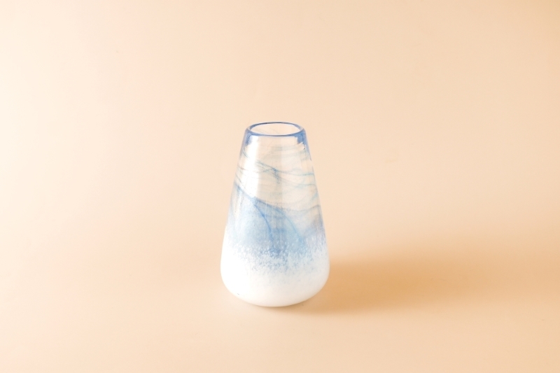 紅琉璃雲霧手工花器