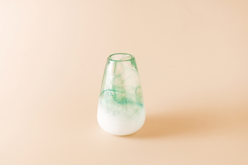 紅琉璃雲霧手工花器