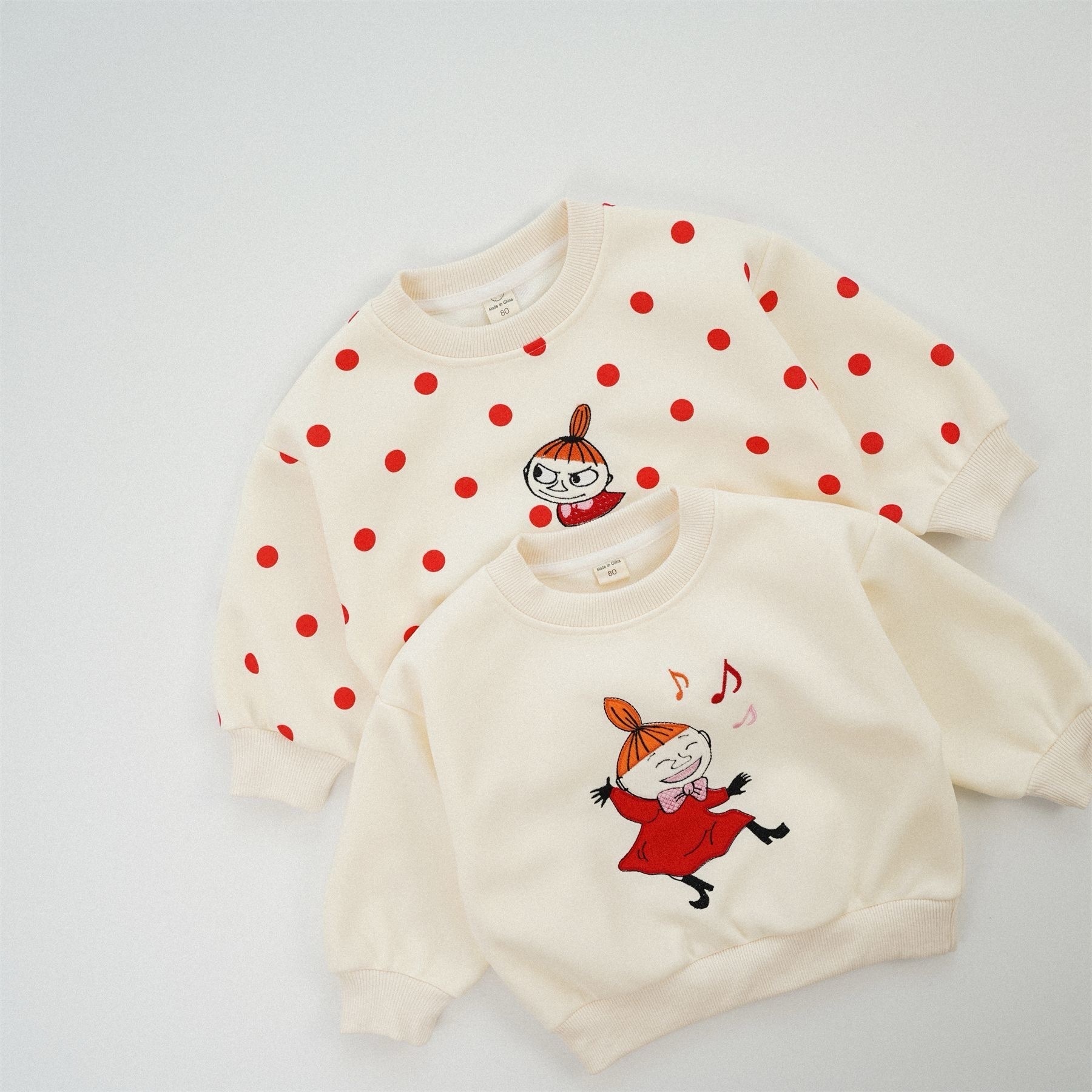 韓版嚕嚕米 姆米圓點寬松長袖衛衣