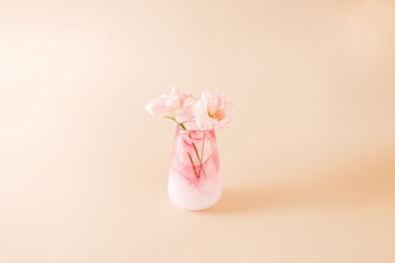 紅琉璃雲霧手工花器