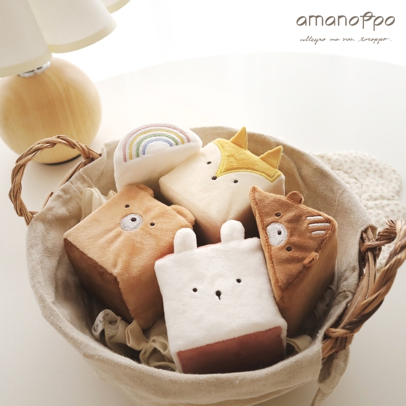 日本 amanoppo 可愛動物安撫布積木