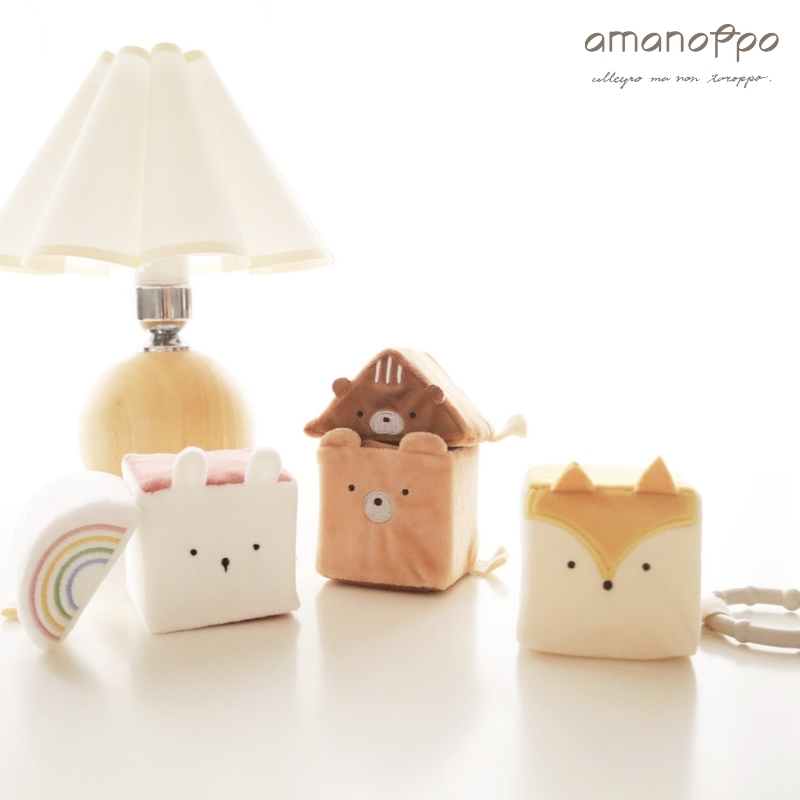 日本 amanoppo 可愛動物安撫布積木