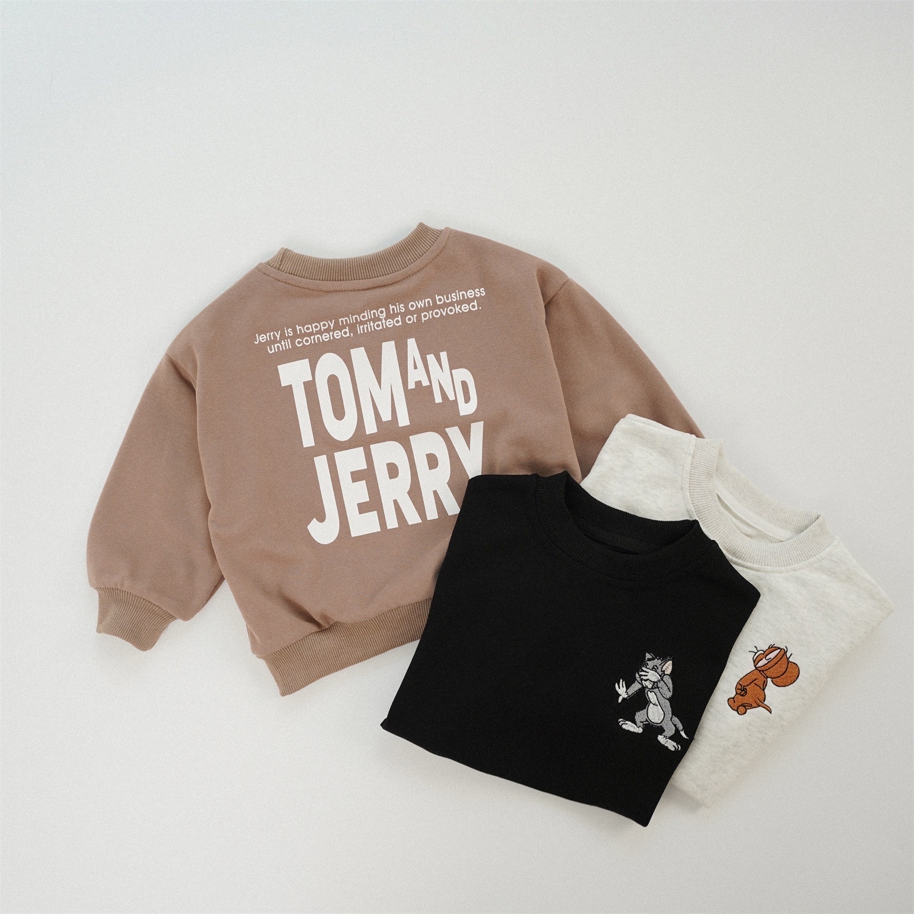 刺繡圓領湯姆貓&傑利鼠衛衣套頭衫