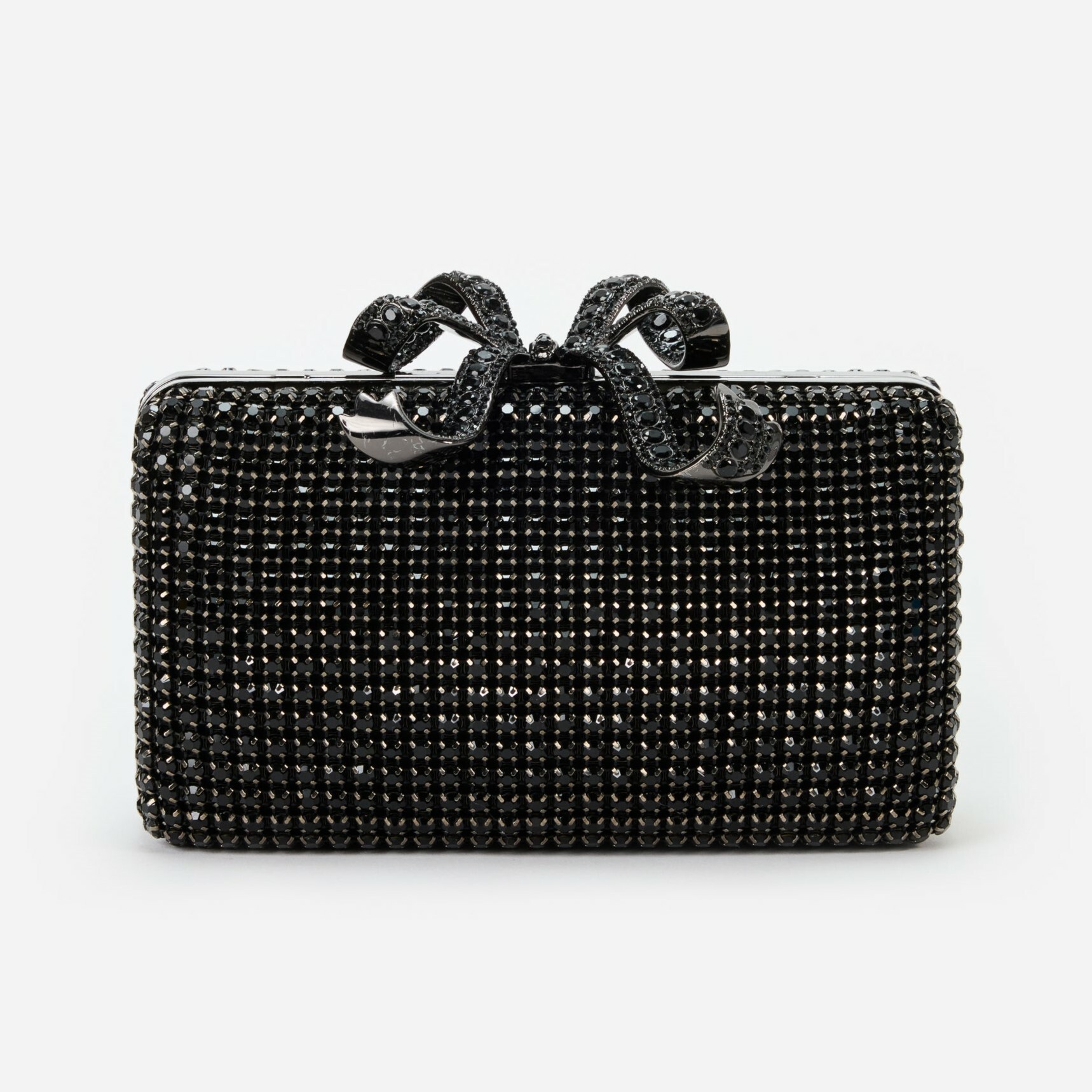 1SP0102-027 SELF PORTRAIT Black Crystal Box Clutch #RS25306B-BLACK (B-NB-E)