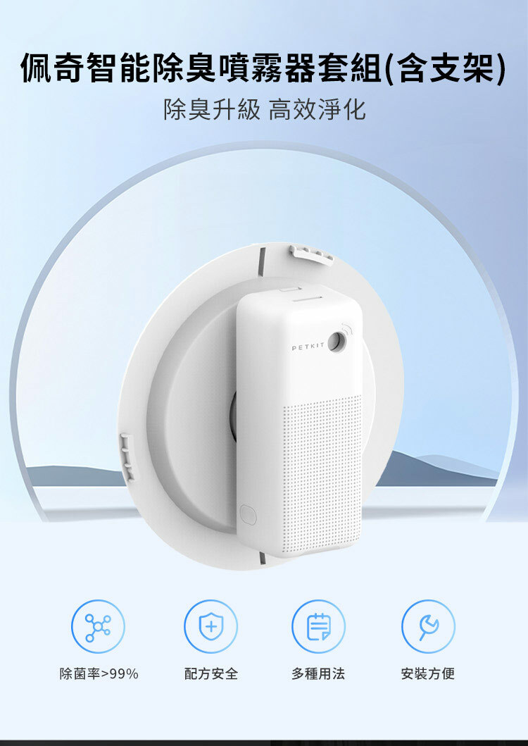 PETKIT佩奇 智能除臭噴霧器套組(含支架) 適用於MAX系列貓砂機