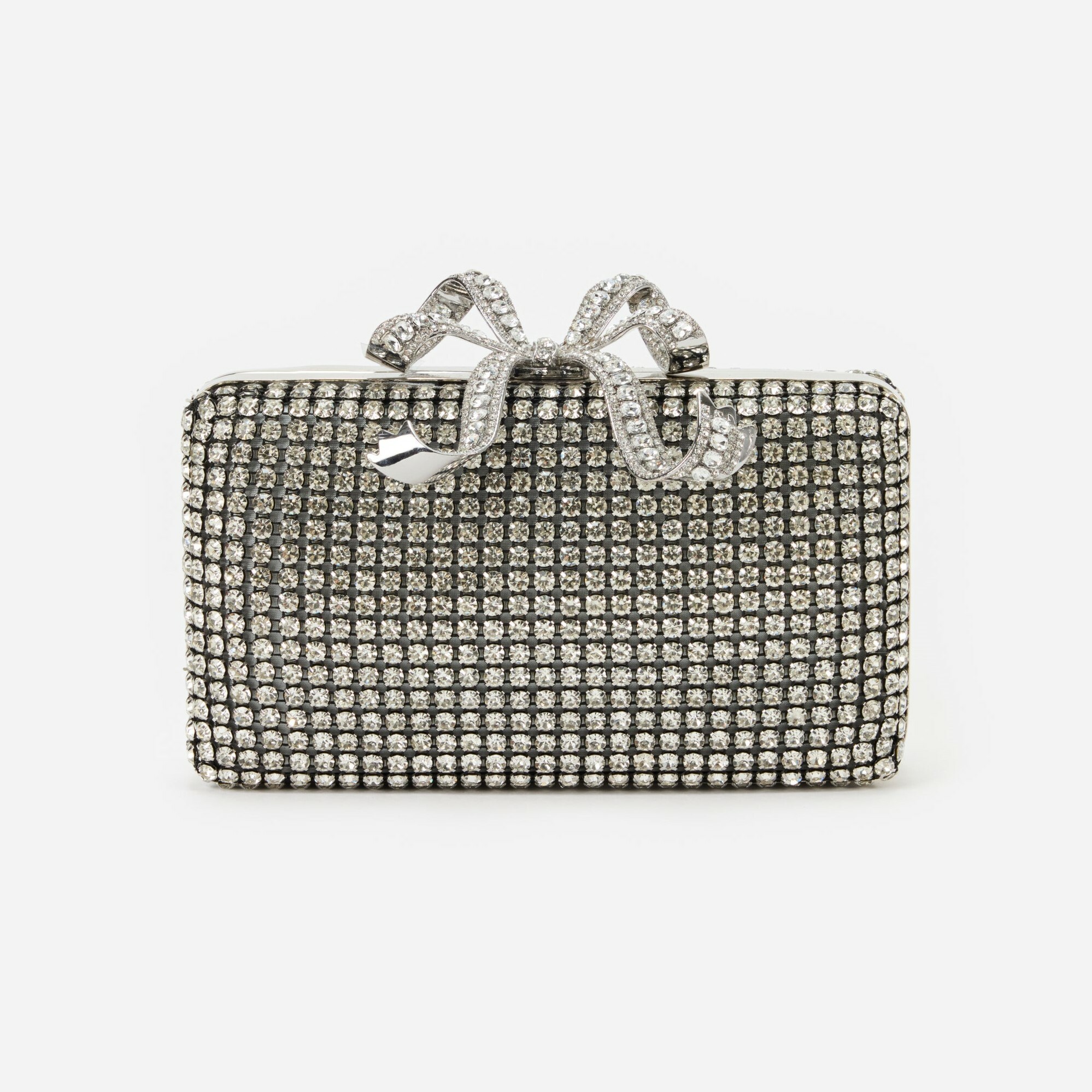 1SP0102-029 SELF PORTRAIT Silver Crystal Box Clutch #RS25306SL-SILVER (B-NB-E)