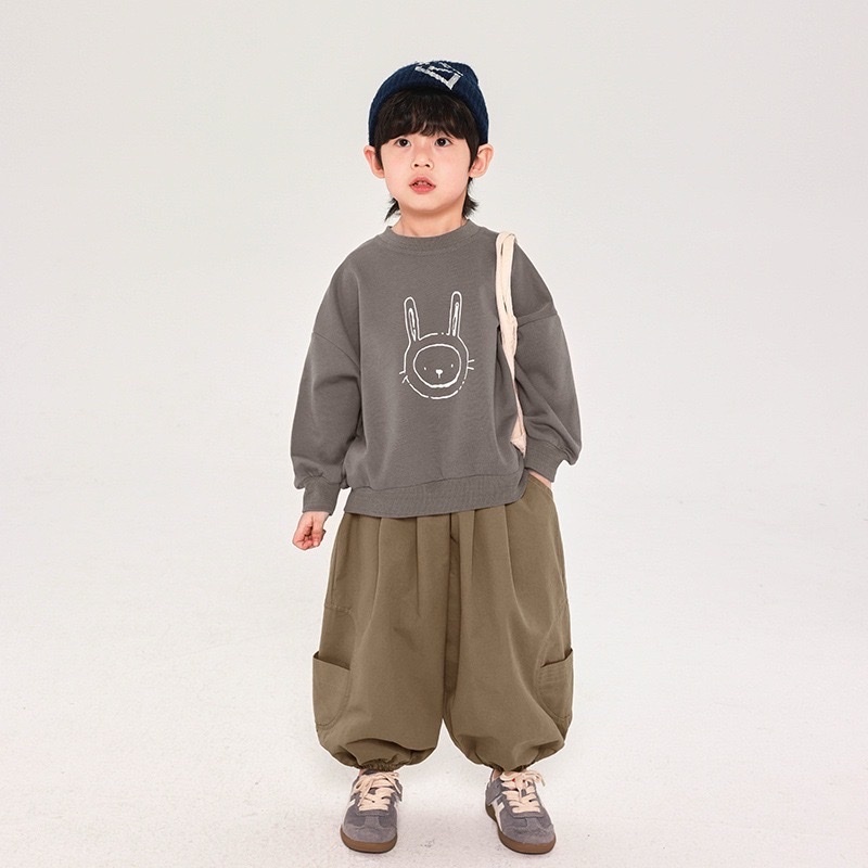 秋裝衛衣 兔子圖案寬松套頭衫