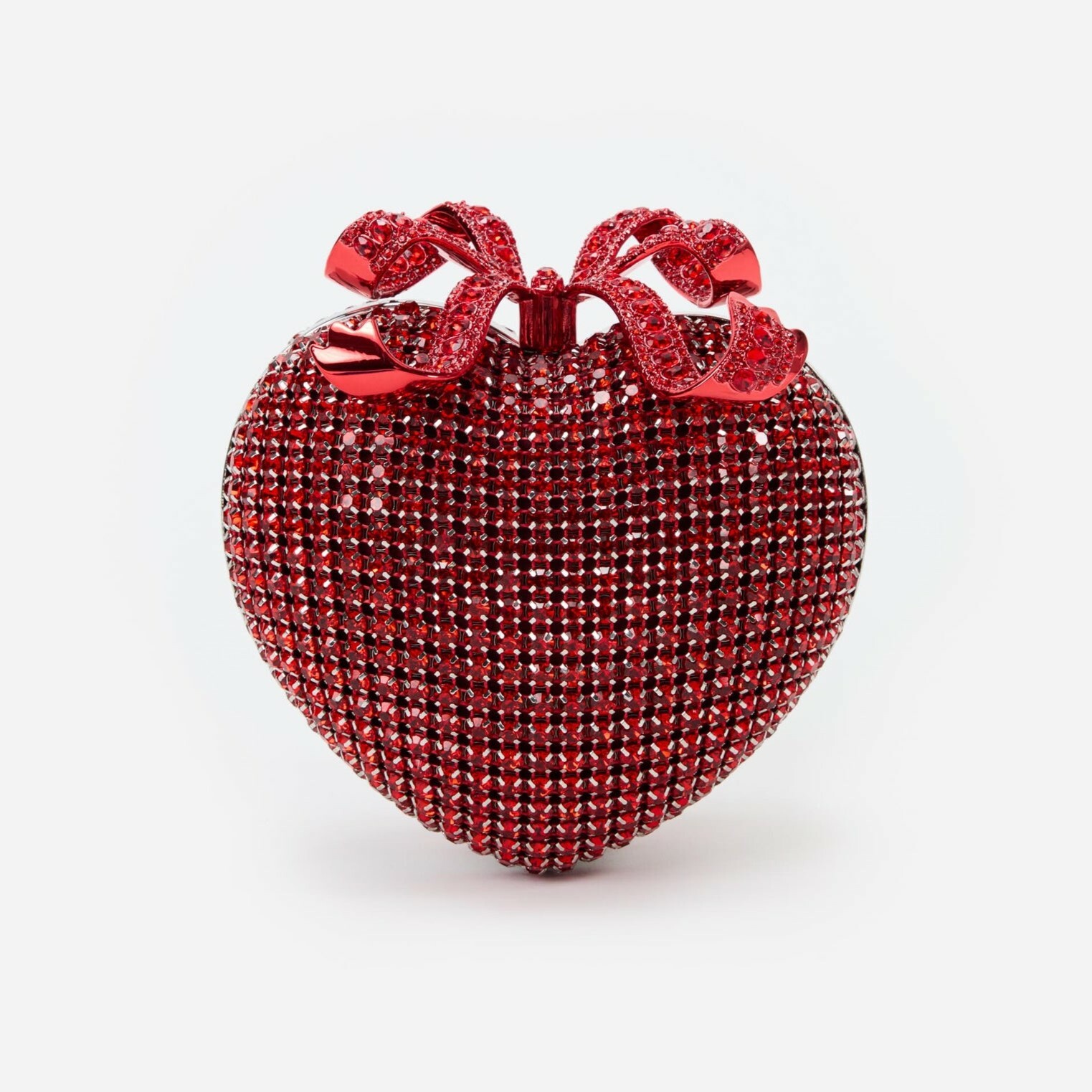 1SP0102-031 SELF PORTRAIT Red Crystal Heart Clutch #RS25307R-RED (B-NB-E)
