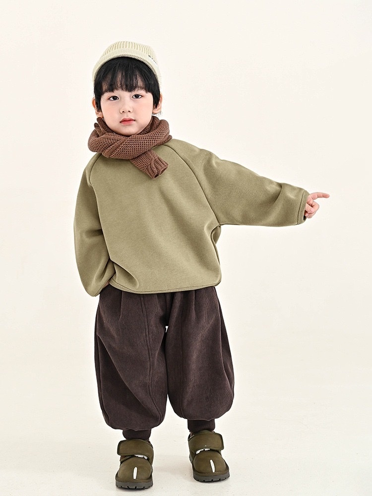 冬季新款 韓版圓領加絨衛衣