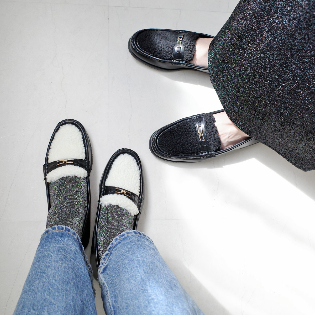 冬季元素 羔羊金飾樂福鞋 【SY408】