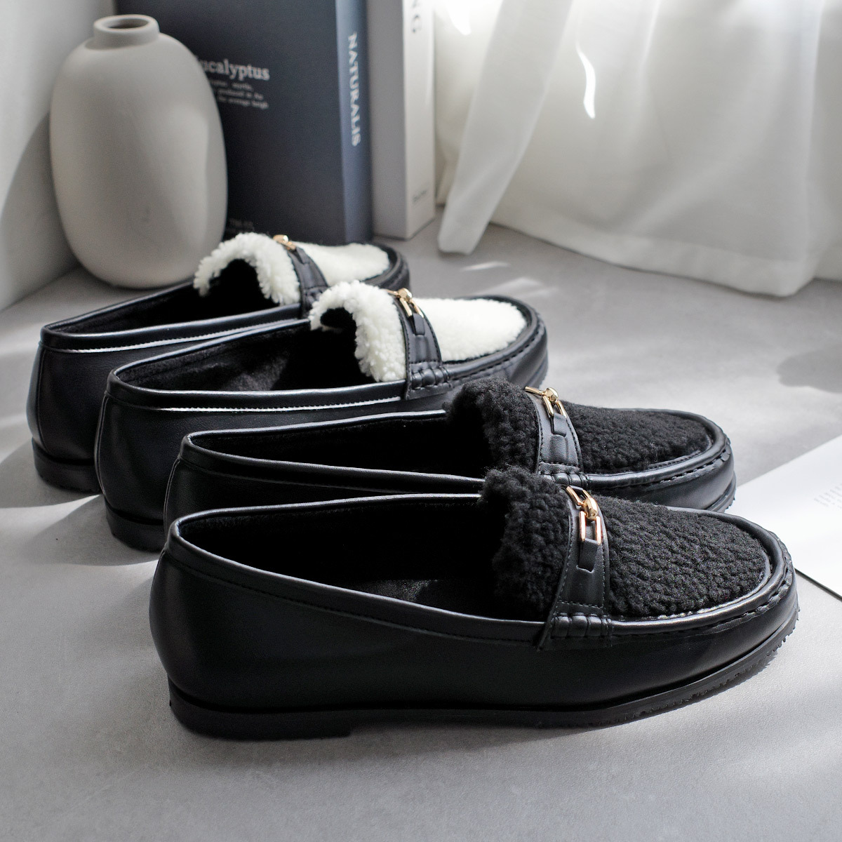 冬季元素 羔羊金飾樂福鞋 【SY408】