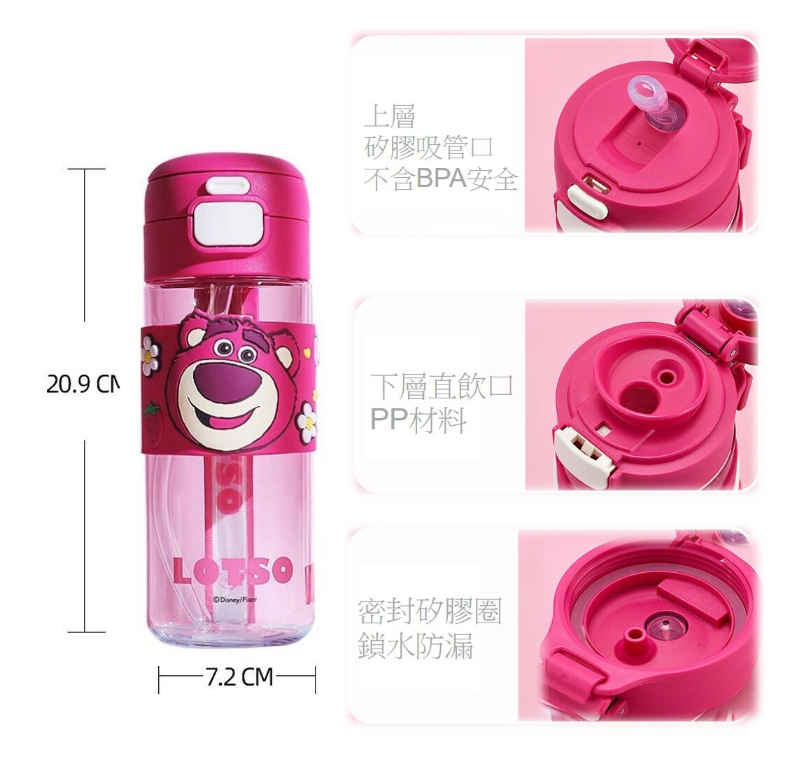 反斗奇兵 - 便攜式吸管水樽| 兩段開合式 | 勞蘇(600ml)