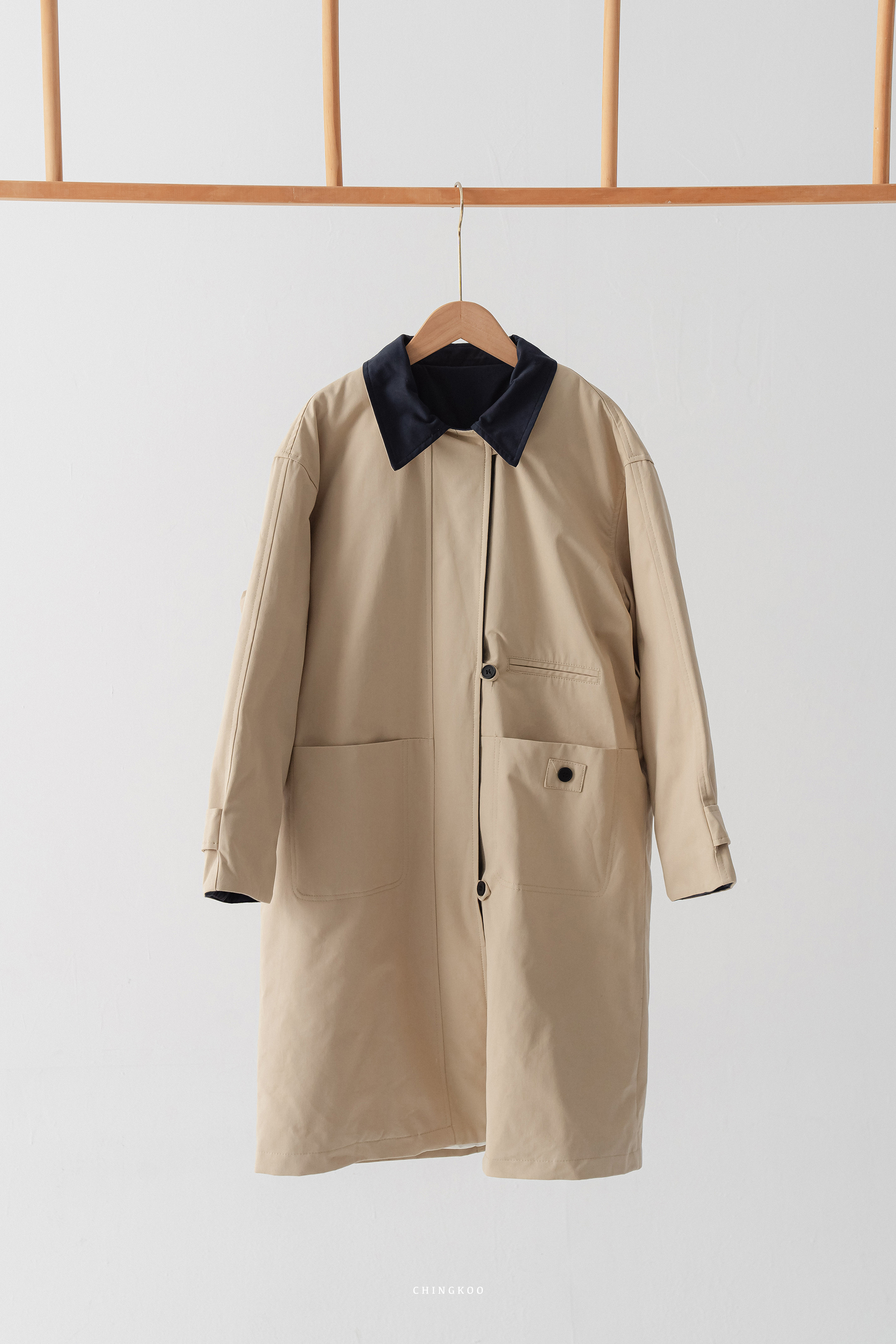 90%鴨絨中長風衣外套