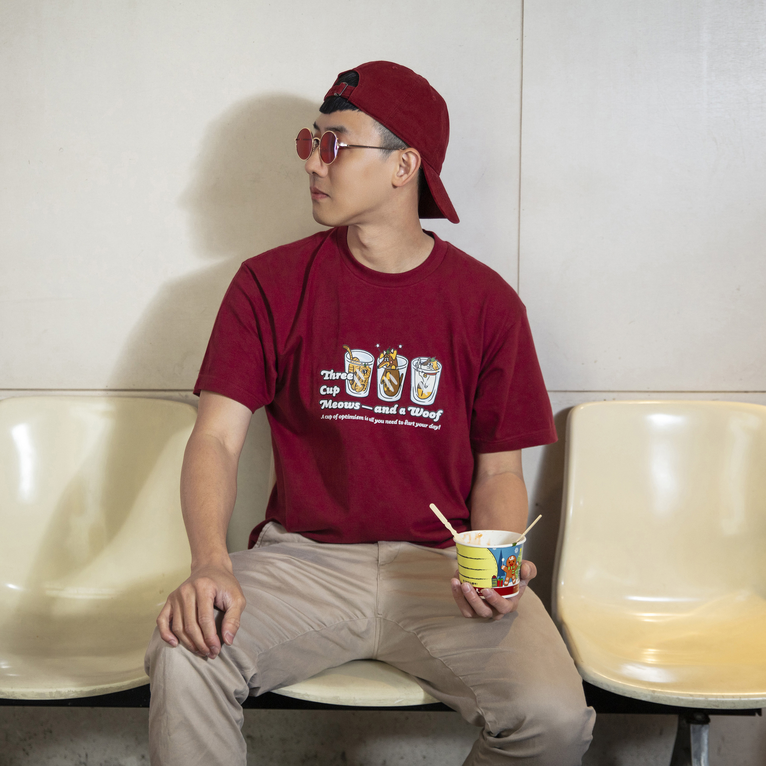 三杯貓  Three Cup Meows—and a Woof 短袖T恤