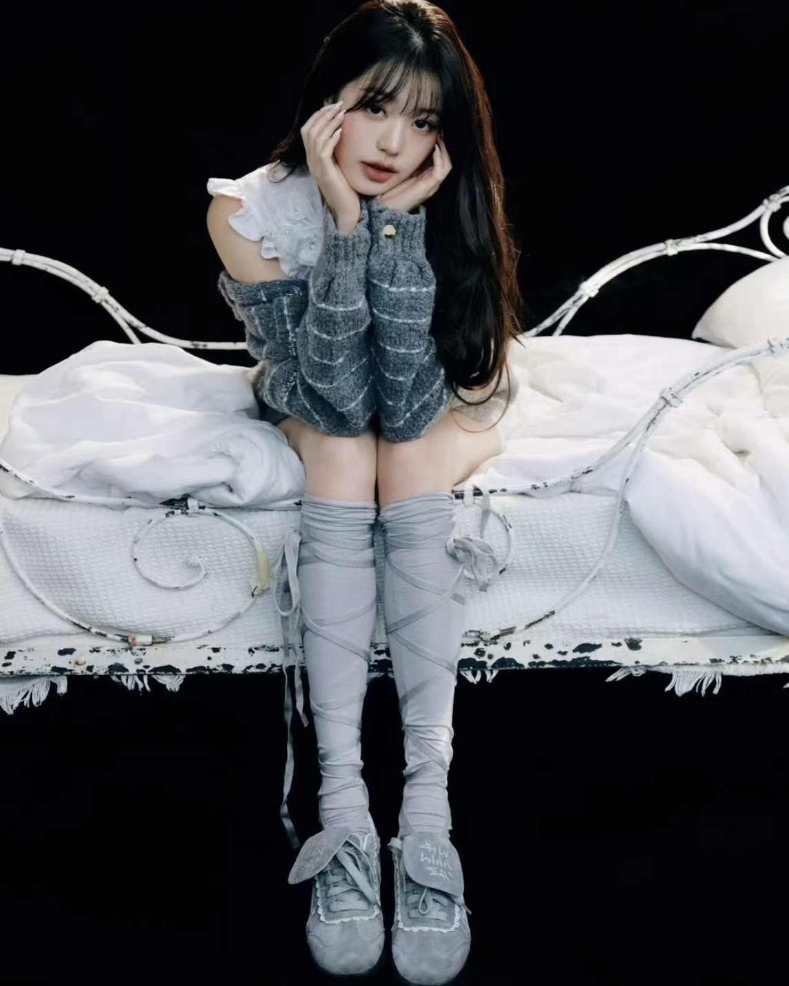 <張員瑛同款🤍>Killwinner 蕾絲 德訓鞋 平替 芭蕾風 蝴蝶結 緞帶 岩石灰