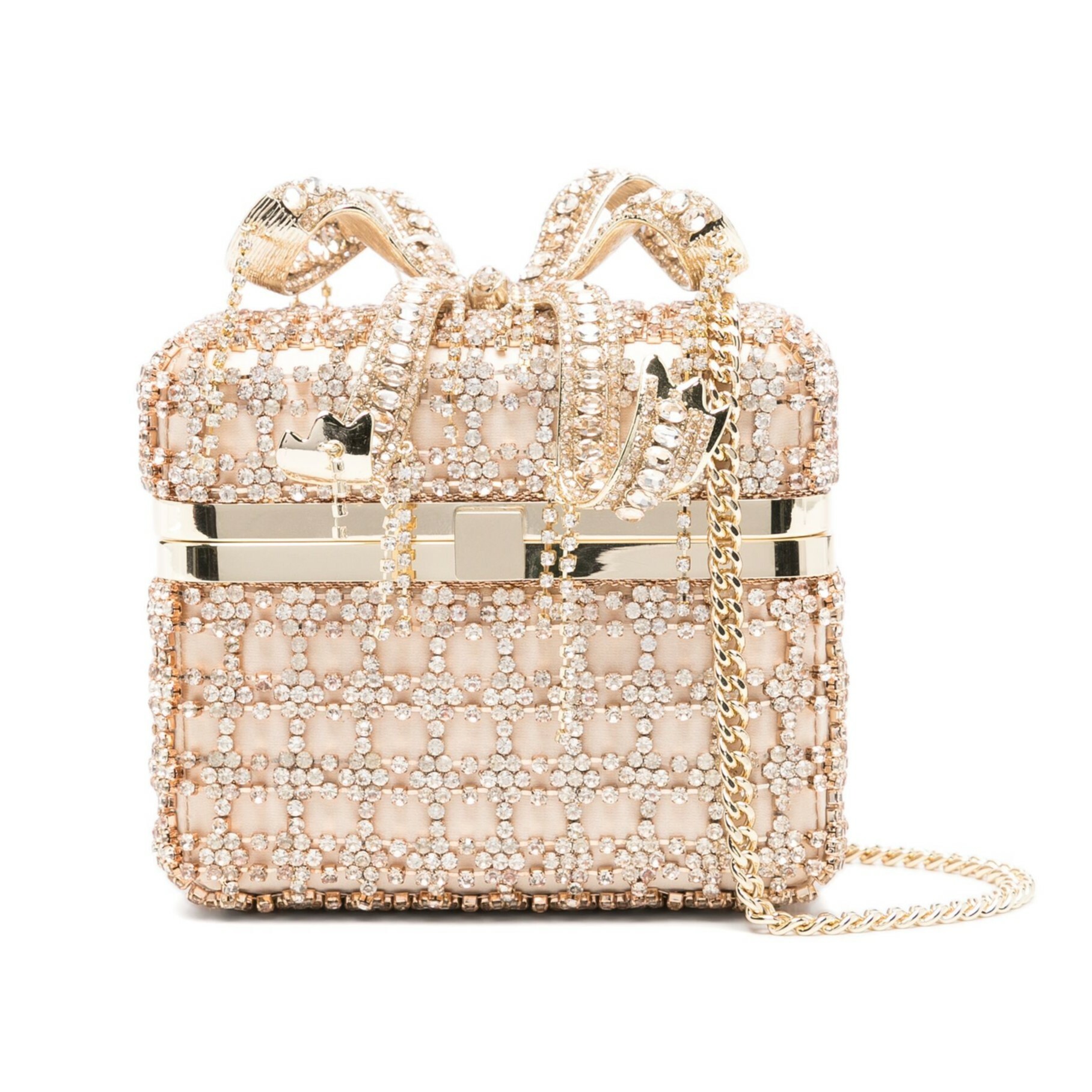 1SP0102-033 SELF PORTRAIT Crystal Vanity Mini Bag #RS25308GD-GOLD (B-NB-E)