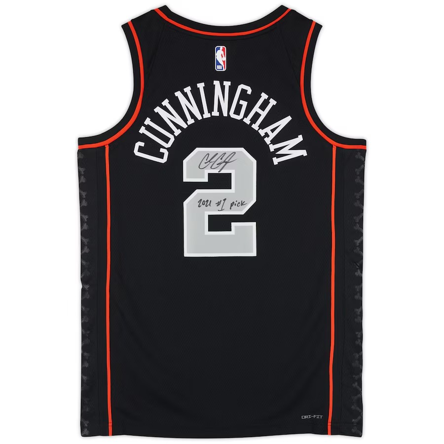 Cade Cunningham Detroit Pistons Autographed Nike Black 2023-24 City Swingman Jersey with "2021 #1 Pick" Inscription