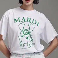 [S] MARDI TSHIRT SWING THE TAIL DDANJI PEARL NECKLACE,WHITE GREEN, MFK42JSS001WHGN00 (SMD69)