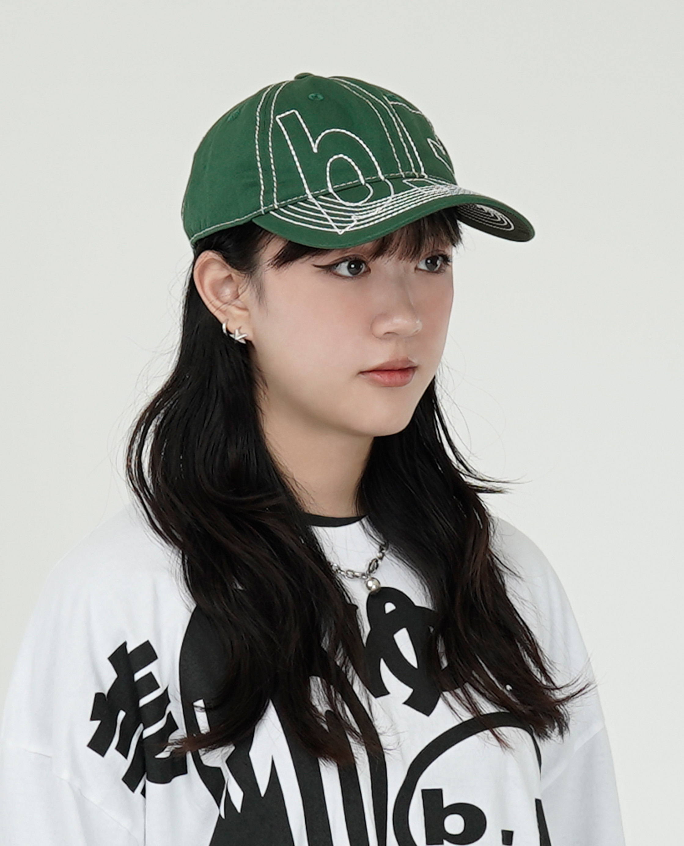 b.Eautiful Vapor 6 Panel Hat (Green / White) - 24FW (New Year Collection)