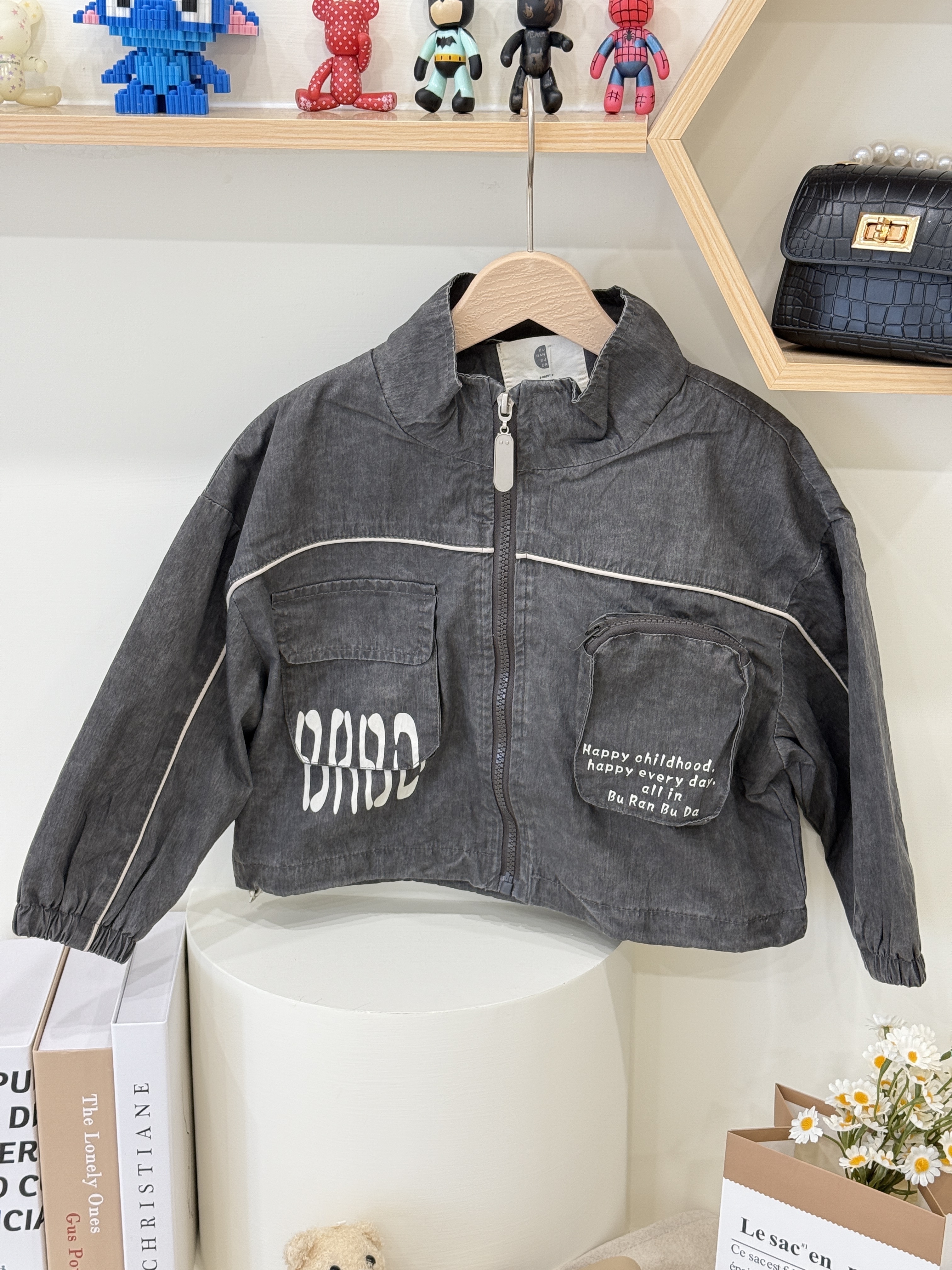 韓版酷炫男童休閒立體口袋工裝風