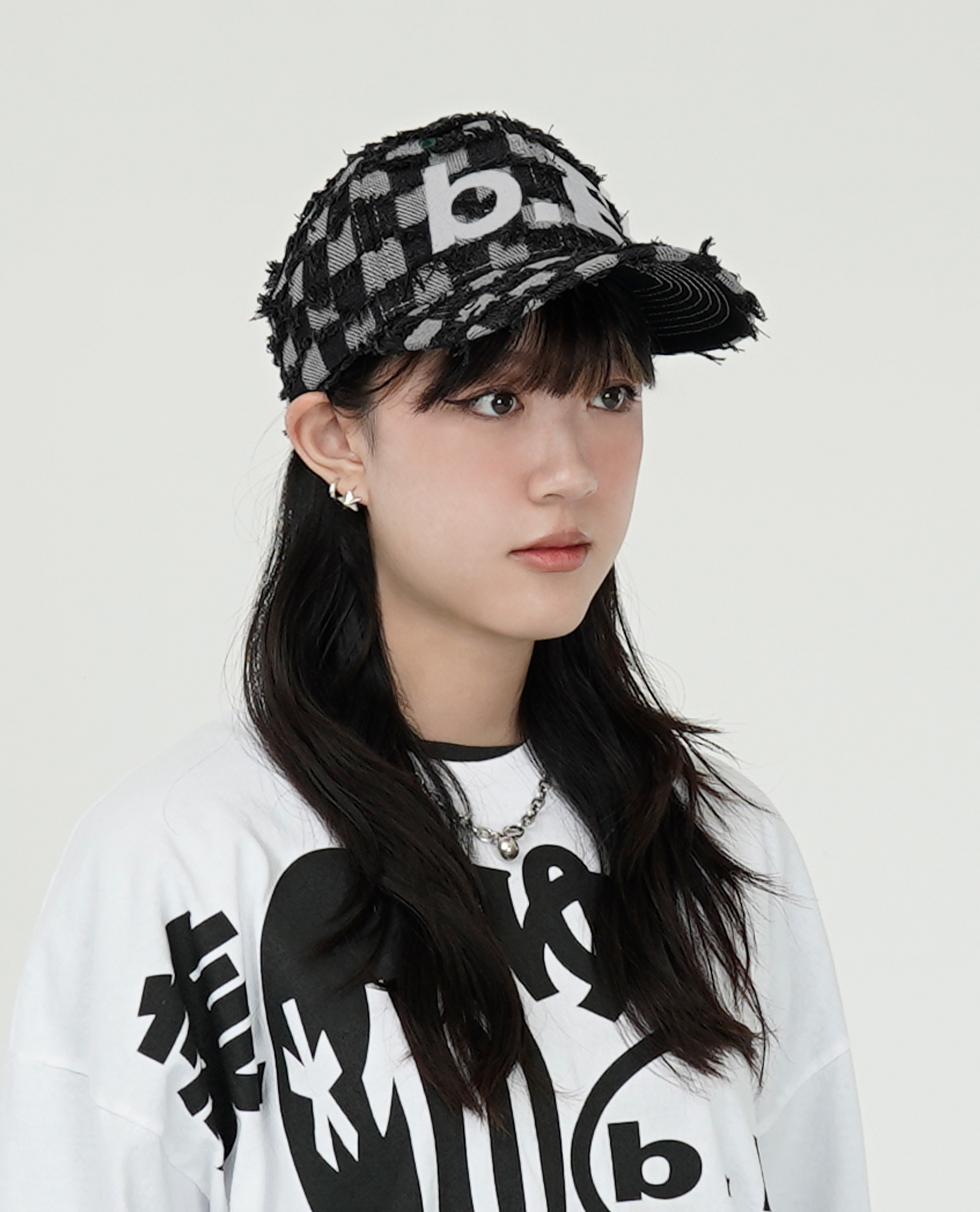 b.Eautiful b.E Hat (Black Checker Denim) - 24FW (New Year Collection)