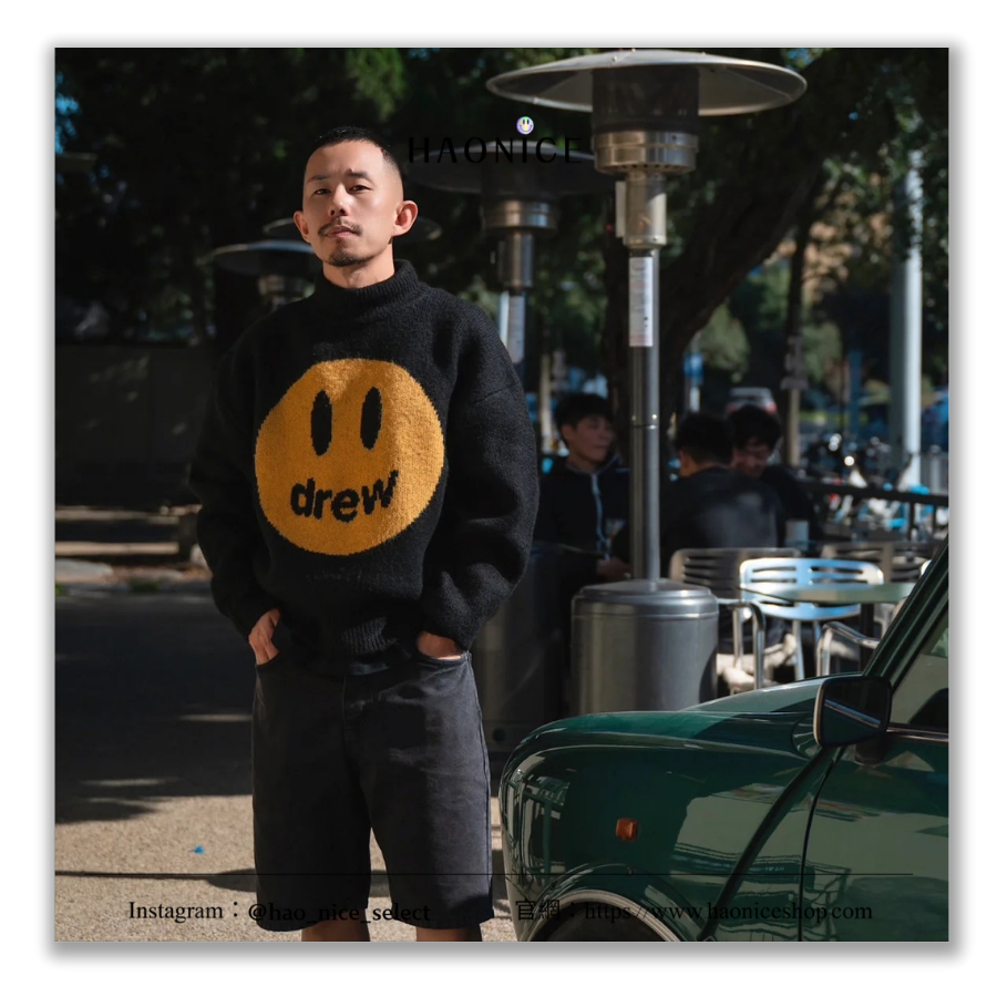 【HAO NICE】美式街頭🔥DREW HOUSE笑臉logo針織高領毛衣 長袖 超級保暖