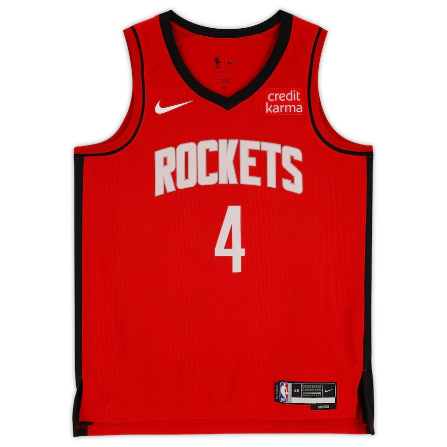 Jalen Green Houston Rockets Autographed Red Nike 2022-23 Icon Swingman #4 Jersey預訂簽名球衣NBA